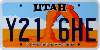 UT license plate Y216HE