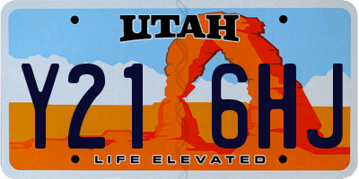 UT license plate Y216HJ
