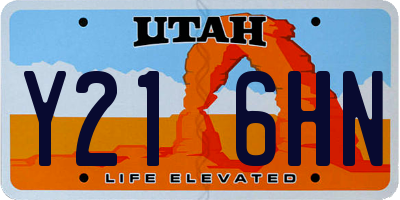 UT license plate Y216HN