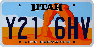 UT license plate Y216HV