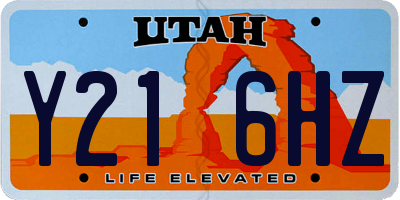UT license plate Y216HZ