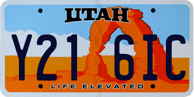 UT license plate Y216IC