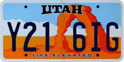 UT license plate Y216IG
