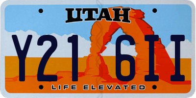 UT license plate Y216II