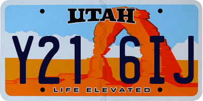 UT license plate Y216IJ