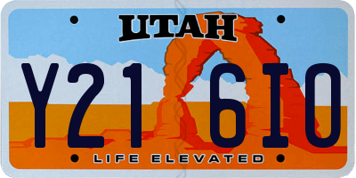 UT license plate Y216IO