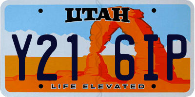 UT license plate Y216IP