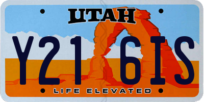 UT license plate Y216IS