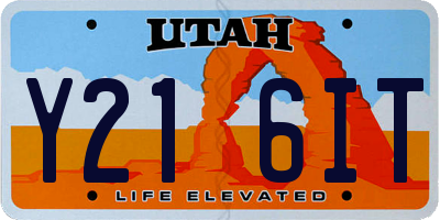 UT license plate Y216IT
