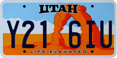 UT license plate Y216IU