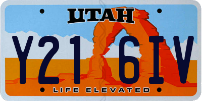 UT license plate Y216IV