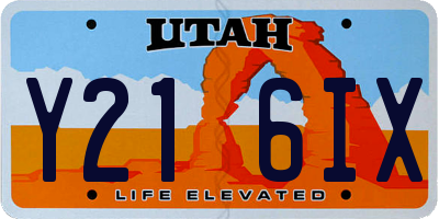 UT license plate Y216IX