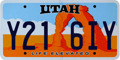 UT license plate Y216IY