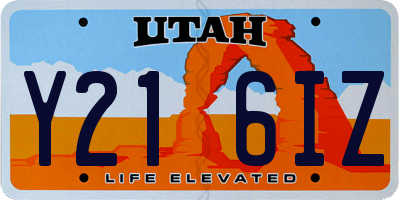 UT license plate Y216IZ