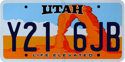 UT license plate Y216JB