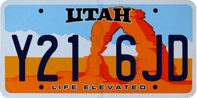 UT license plate Y216JD