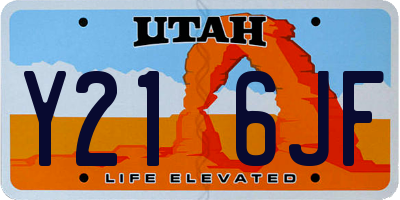 UT license plate Y216JF