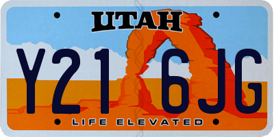 UT license plate Y216JG