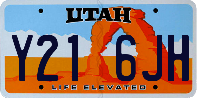 UT license plate Y216JH