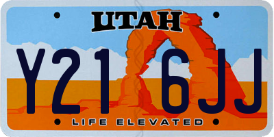 UT license plate Y216JJ