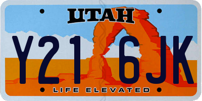 UT license plate Y216JK