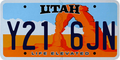 UT license plate Y216JN