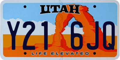 UT license plate Y216JQ