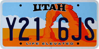 UT license plate Y216JS