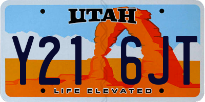 UT license plate Y216JT