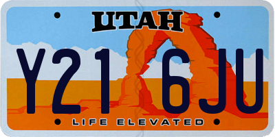 UT license plate Y216JU