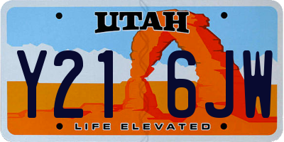 UT license plate Y216JW