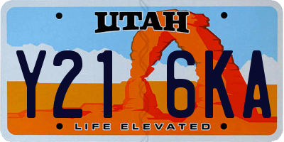 UT license plate Y216KA