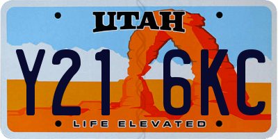 UT license plate Y216KC