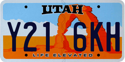 UT license plate Y216KH