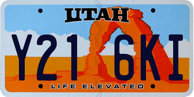 UT license plate Y216KI