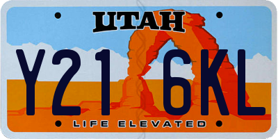 UT license plate Y216KL