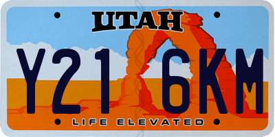 UT license plate Y216KM