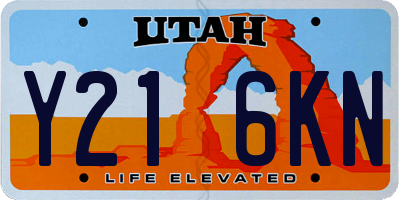 UT license plate Y216KN