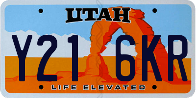 UT license plate Y216KR