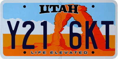 UT license plate Y216KT
