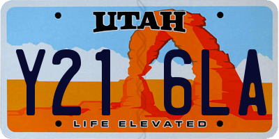 UT license plate Y216LA