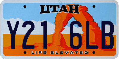 UT license plate Y216LB