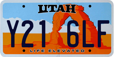 UT license plate Y216LF