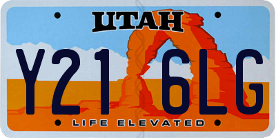 UT license plate Y216LG