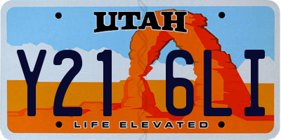 UT license plate Y216LI
