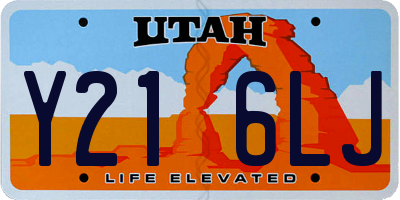 UT license plate Y216LJ