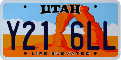 UT license plate Y216LL