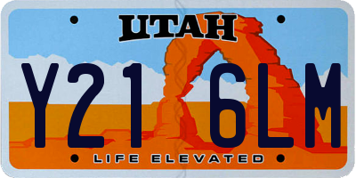 UT license plate Y216LM