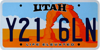 UT license plate Y216LN