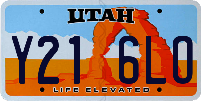 UT license plate Y216LO